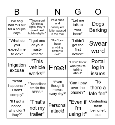 VPM Bingo Card