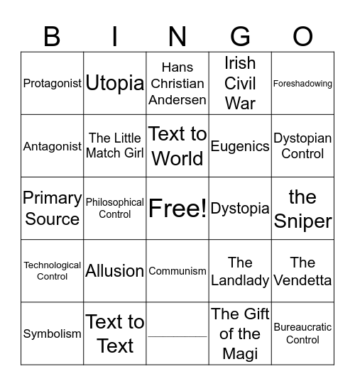 Reading Review Bingo Card