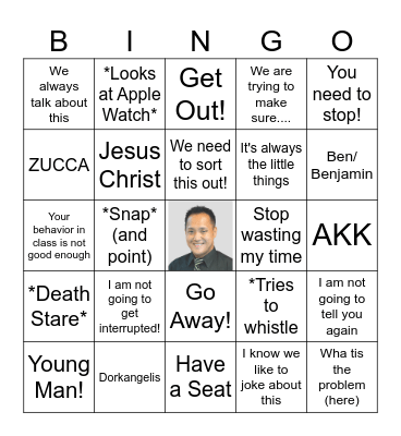 Block Period Bingo Card