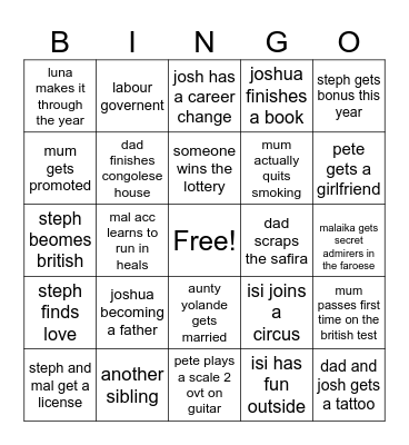 2024 Bingo Card