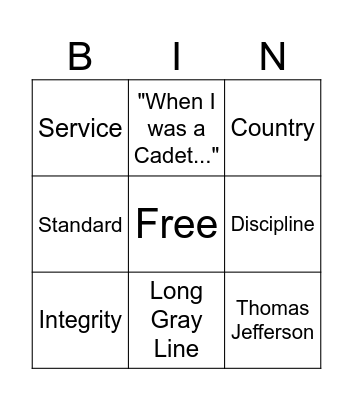 Founders Day Bingo Card