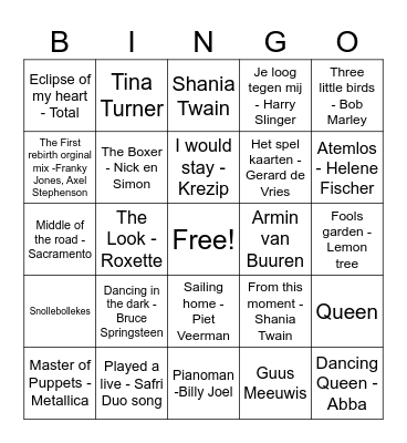 Swingo 9maart 2024 Bingo Card