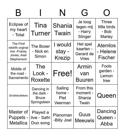 Swingo 9maart 2024 Bingo Card