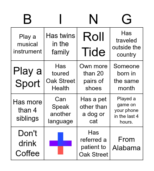 Speed NetworKIN' Bingo Card