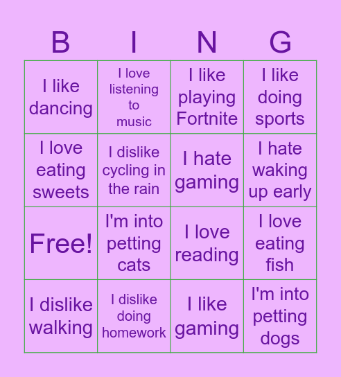 Quiz Time Bingo Card