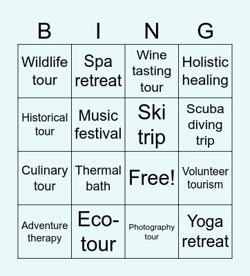 Travelling Bingo Card