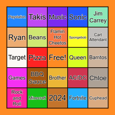 Ryan Bingo Card