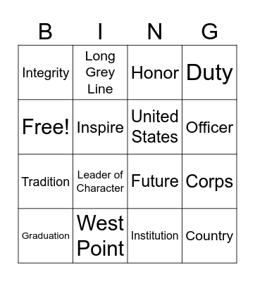 Founder' Dinner Bingo Card