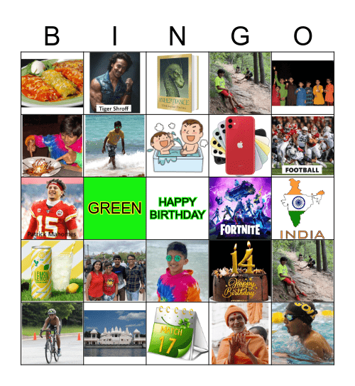 14TH BIRTHDAY Bingo Card