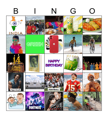 14TH BIRTHDAY Bingo Card