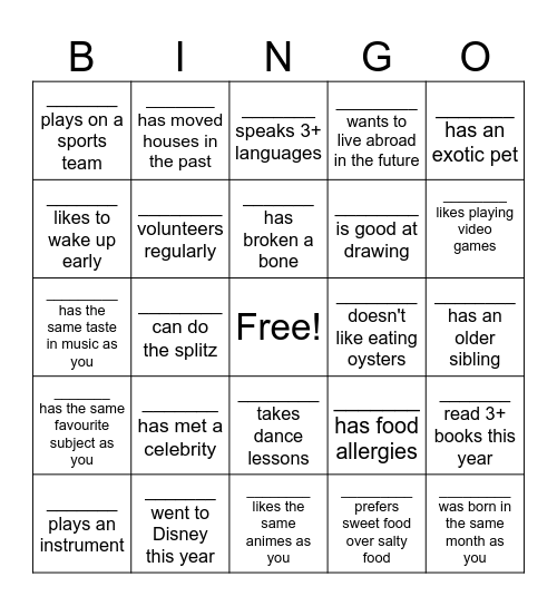Icebreaker: Name Bingo!!! Bingo Card