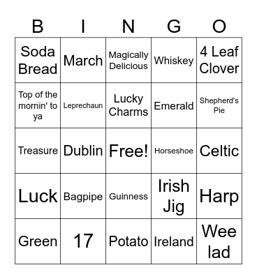 Happy St. Patrick's Day! Bingo Card