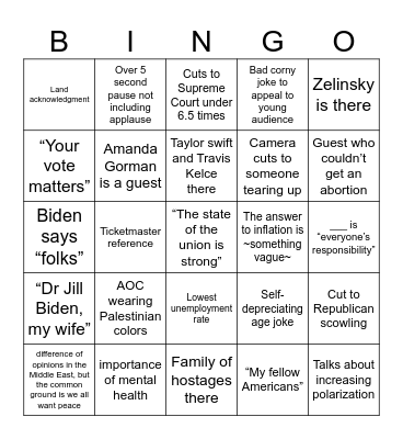 Sotu bingo Card