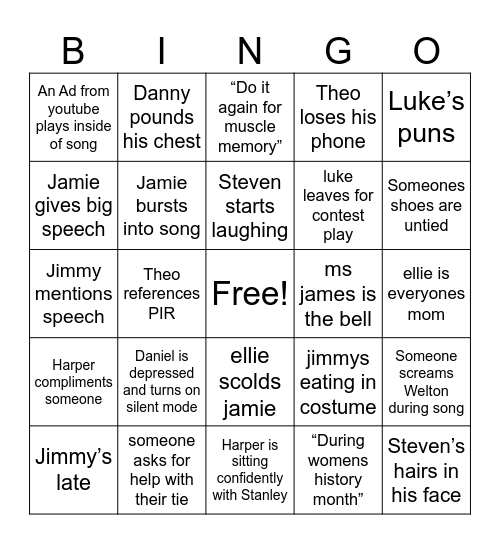 Group Interp Bingo Card