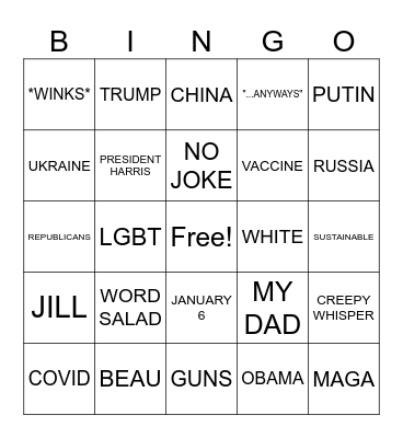 SOTU BINGO Card