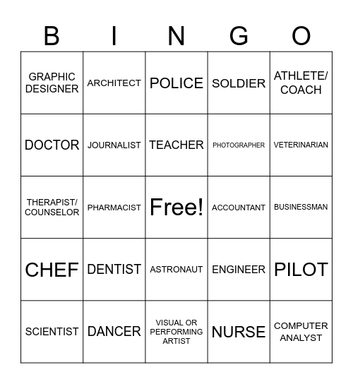 CAREER BINGO Card