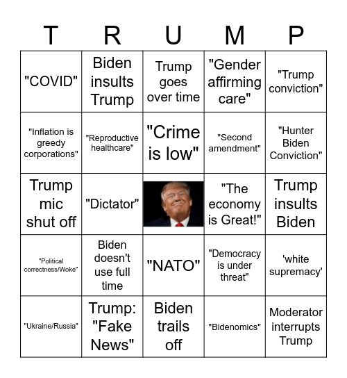 The 1st Presidential Debate of 2024 Bingo Card