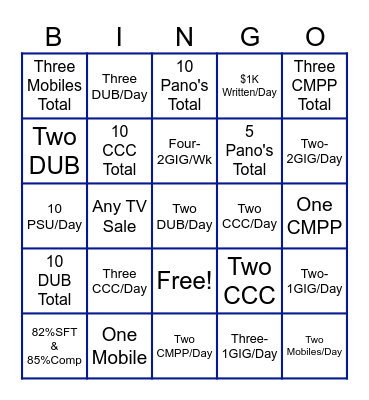 3.11-3.14 Bingo Card