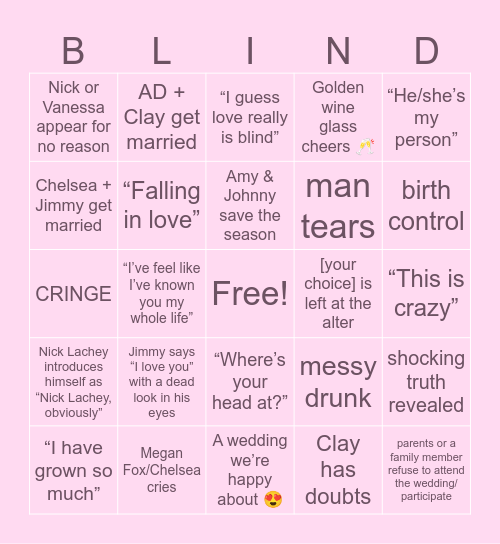 I GUESS L💗VE REALLY IS… Bingo Card