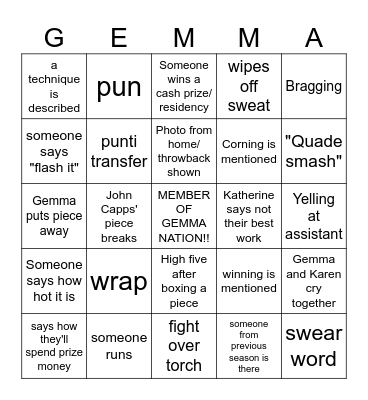 Blown Away: Extreme Heat Bingo Card