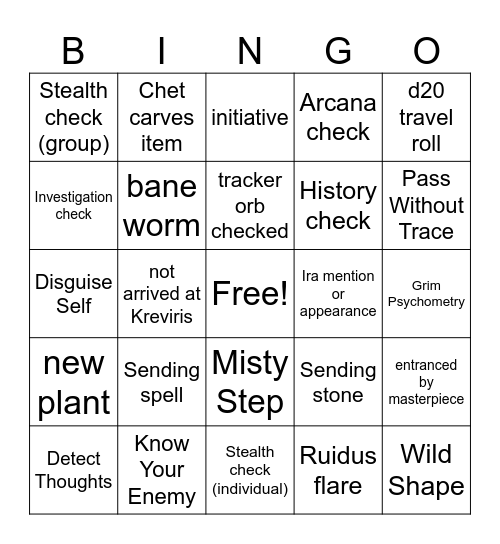 Faster, Bane Worm! Kill! Kill! [Critical Role 3.87] Bingo Card