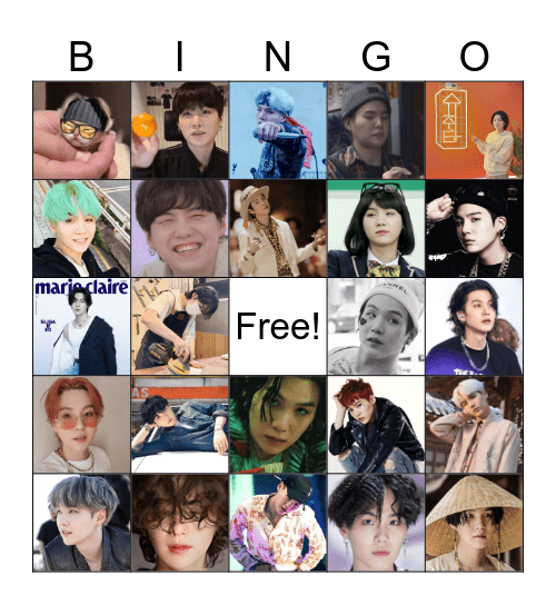 Yoongi Day Bingo Card