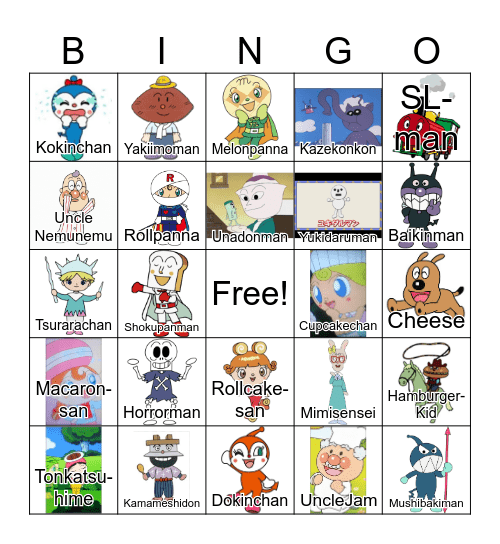 Anpanman Bingo Card