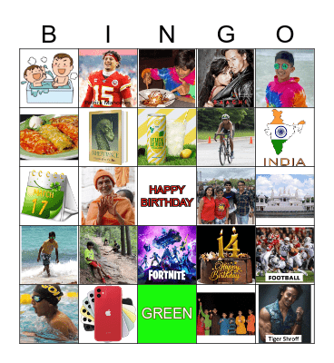 14TH BIRTHDAY Bingo Card
