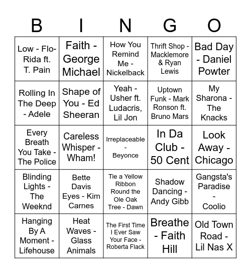 We're Number One Bingo Card