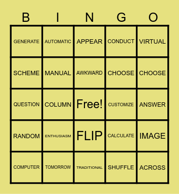 GO BINGO Card