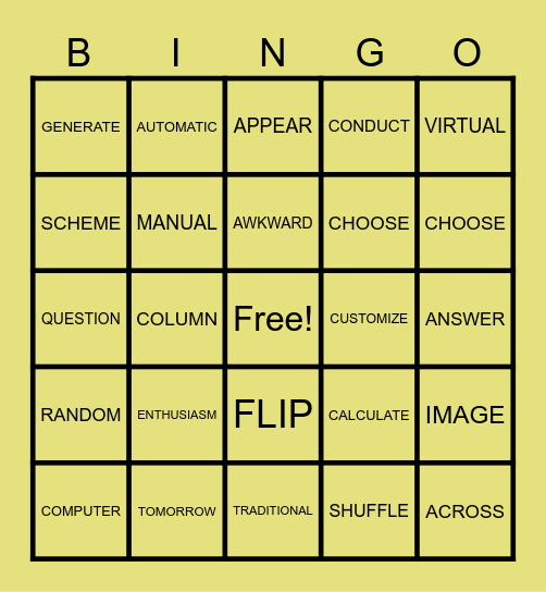 GO BINGO Card