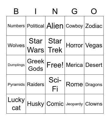 Vegas Slot Machines Bingo Card