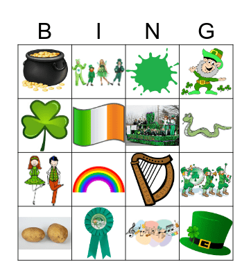 St. Patrick's Day Bingo Card