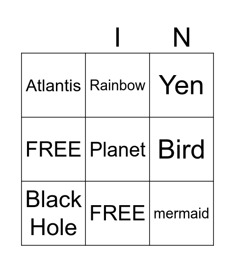 Infinite Craft Bingo Card