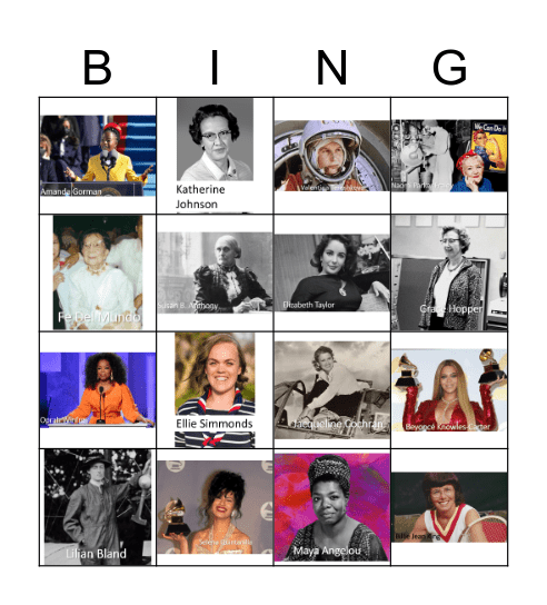 Women Bingo Card