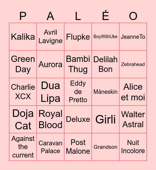 PaléoBingo 2024 Bingo Card