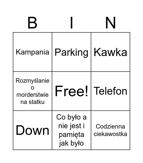 GL BINGO Card