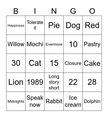 Karina Bingo Card