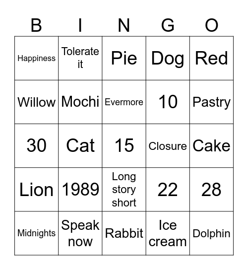 Karina Bingo Card