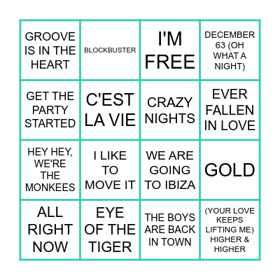 POP IDOLS Bingo Card