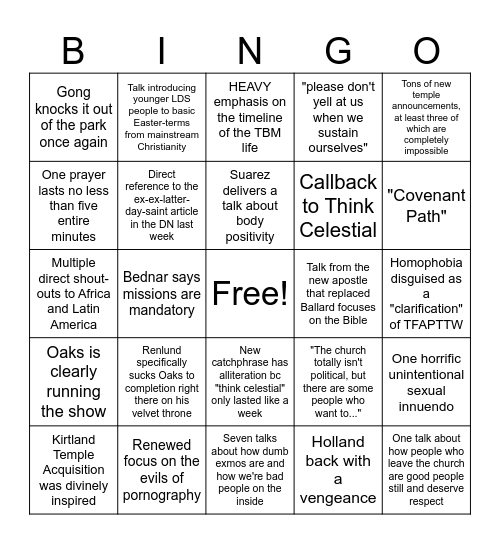 GenCon24: The Reckoning Bingo Card
