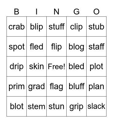 CCVC Bingo Card