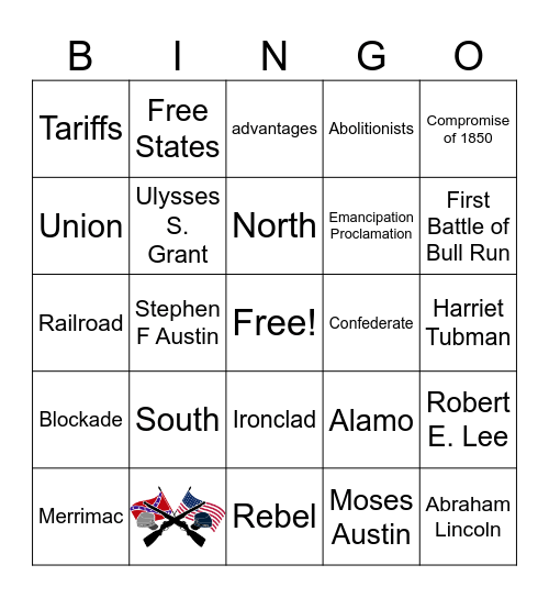 Civil War Bingo Card