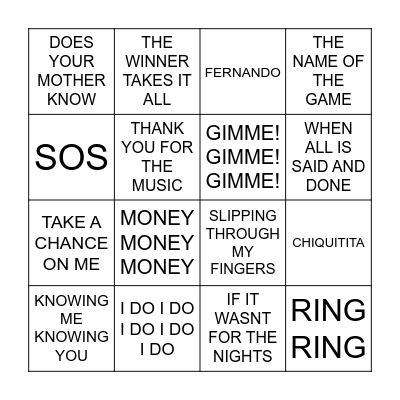 MAMMA MALDON BINGO Card