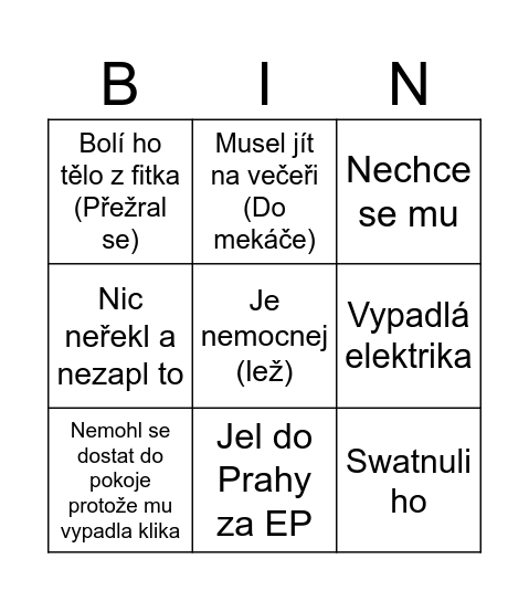 Kapesnik dayoff Bingo Card