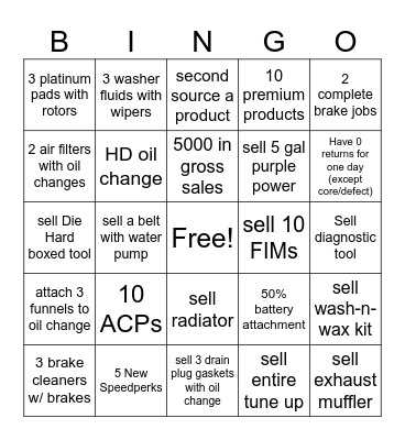 Weekly AAP Bingo Card