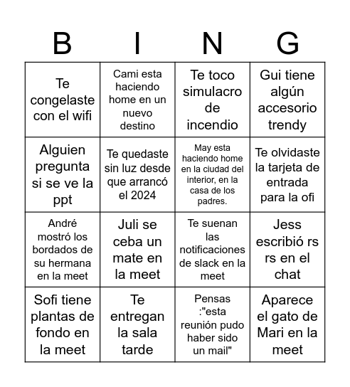 VDD Bingo Card