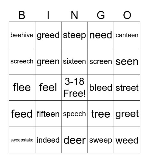 3-18 ee Bingo Card