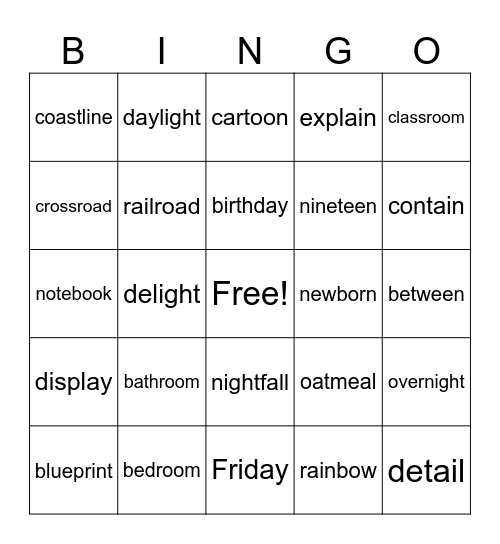 Vowel Team Review 2 Bingo Card