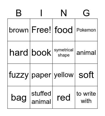 Scavenger Hunt Bingo Card